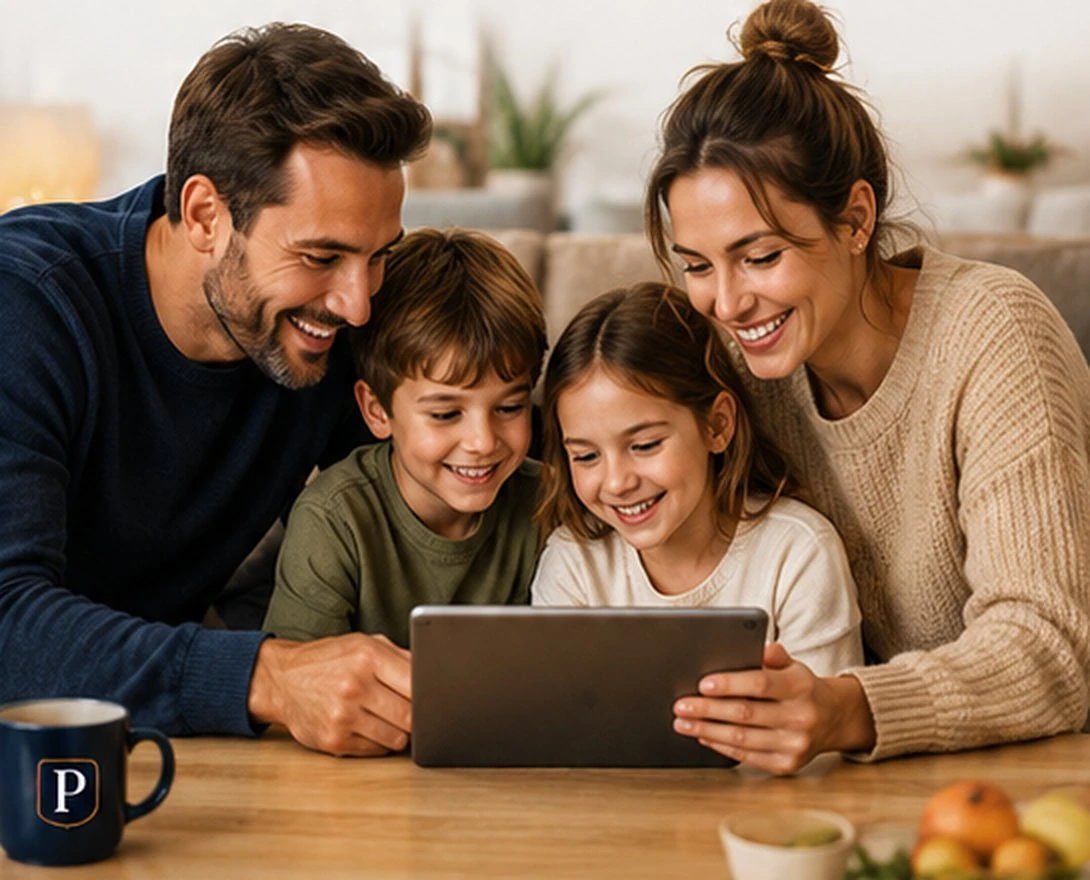 Une famille profite des offres CE Premium